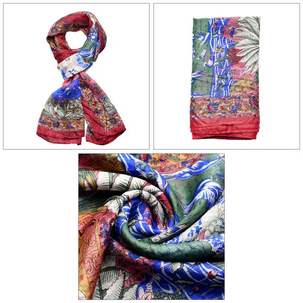 Schal aus Seide, dunkelrot image number 6