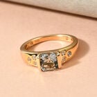 Prasiolith und Zirkon Ring 925 Silber Gelbgold Vermeil (Größe 18.00) ca. 1,18 ct image number 1