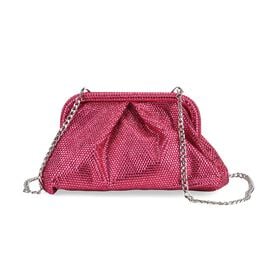 Clutch mit Metallschulterriemen, 24x11x13cm, Rosa