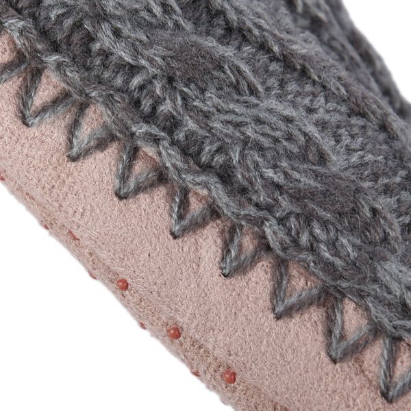 Kunstfell Hausschuhe, grau und wei&szlig; image number 3