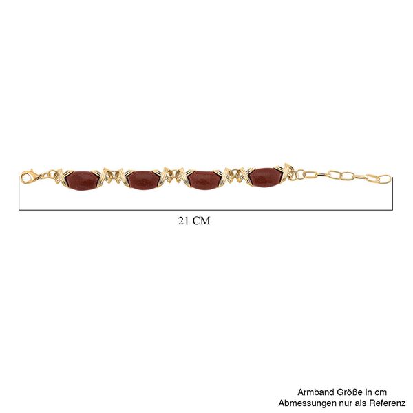 Sonnenstein Armband, ca. 15.25 cm + 5 cm Extender, gelb vergoldet ca. 65.00 ct image number 6