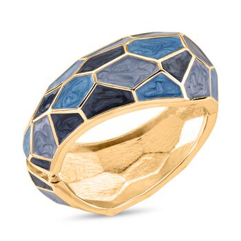 Emaille-Armreif im Facetten-Design, ca. 18 cm, Blau