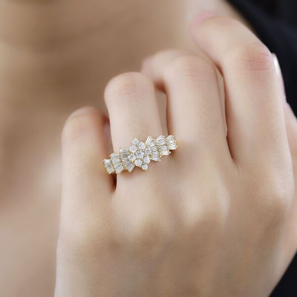 Moissanit Ballerina Ring, 925 Silber mit 750 Gelbgold Vermeil - 1,12 ct. image number 3