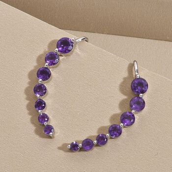 Afrikanischer Amethyst Climber Ohrringe in Silber 2,50 Ct