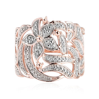 Diamant Ring 925 Silber Rosevergoldet (Gr&ouml;&szlig;e 16.00) ca. 0,33 ct