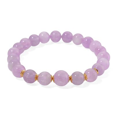D'Joy Kunzit Armband, Flexibles (ca. 18 - 19 cm) 925 Silber gelb vergoldet ca. 120.00 ct