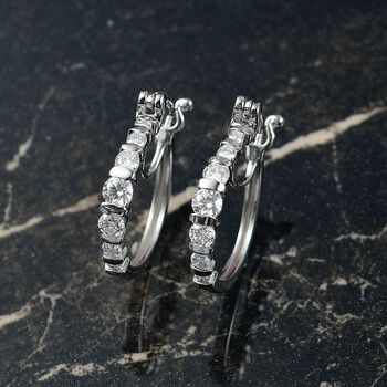 Moissanit Ohrringe, 925 Silber rhodiniert - 1,31 ct.