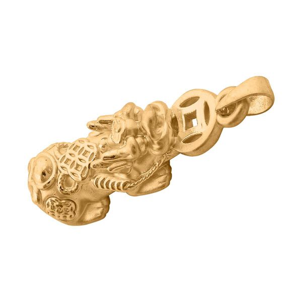 Pixiu mit Münzmotiv Anhänger in 999 Gold image number 4