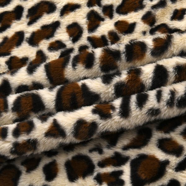 Kunstfell Decke mit Leopardenmuster,  Beige image number 4