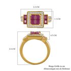 Afrikanischer Rubin-Ring, (Fissure gefüllt), 925 Silber Gelbgold Vermeil image number 6