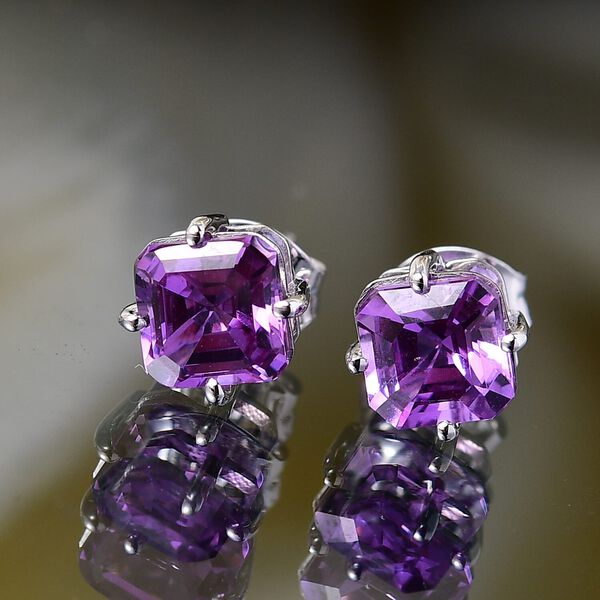 AAA Lab Created Farbwechsel-Saphir Ohrringe 417 Gold ca. 2,52 ct. image number 1