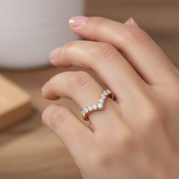 D'Joy Moissanit Ring, 925 Silber vergoldet - 0,68 ct.