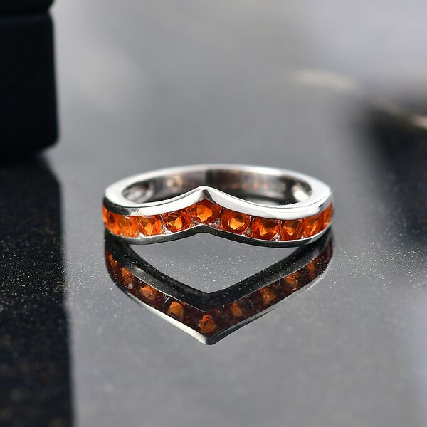 D'Joy AAA Blaze Feueropal Ring, 925 Silber platiniert - 0,72 ct. image number 2