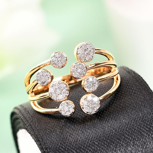 Diamant Ring 925 Silber Gelbgold Vermeil image number 2