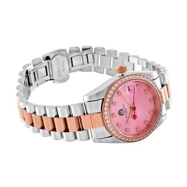 Moissanit Uhren 20 cm Reiner Edelstahl Bicolor image number 6