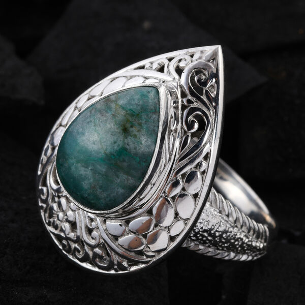 Royal Bali Kollektion - Chrysokoll Ring 925 Silber image number 2