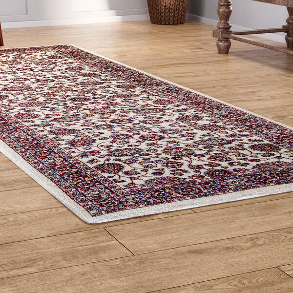 Moderner grauer & mehrfarbiger Läufer - 950 GSM, Größe: 66x180cm, creme image number 2