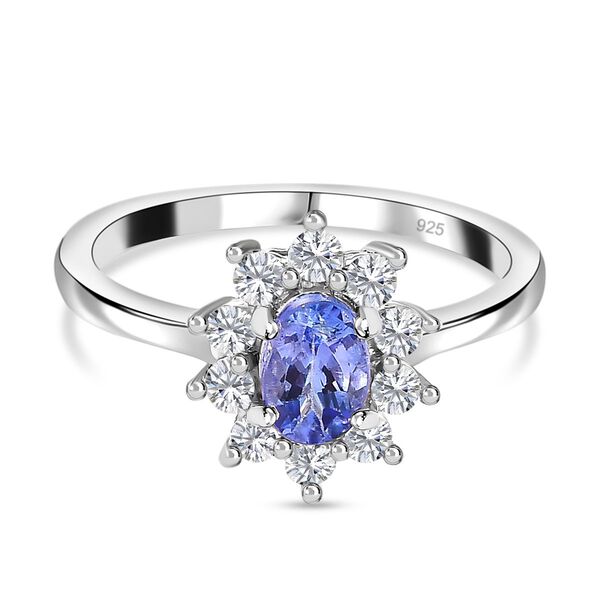 AA Tansanit und Zirkon Ring - 0,97 ct.
