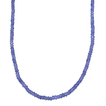 AAA Tansanit Halskette ca. 45 cm 925 Silber rhodiniert ca. 60,00 ct.