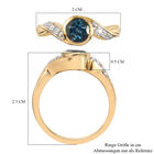 London Blau Topas, Weißer Zirkon Ring 925 Silber vergoldet  ca. 1,31 ct image number 6