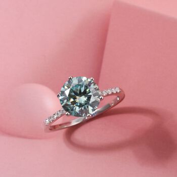 D'Joy Paraiba Moissanit, Moissanit Ring 925 Silber rhodiniert (Gr&ouml;&szlig;e 17.00) ca. 3.75 ct