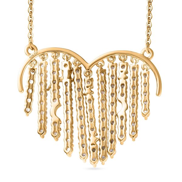 GP Amore Kollektion - Wei&szlig;er Zirkon, Kanchanaburi Blauer Saphir Halskette ca. 50 cm 925 Silber Rhodiniert und 750 Gelbgold Vermeil ca. 4.44 ct image number 6