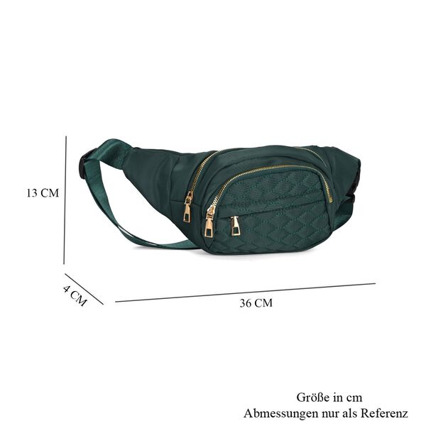 Multifunktionale RFID-gesch&uuml;tzte Nylon G&uuml;rteltasche mit Schnellverschluss, 36x4x13cm, Gr&uuml;n image number 6