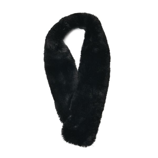 Damen Schal aus Kunstfell mit Magneten, Schwarz