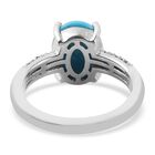 Natürlicher Sleeping Beauty Türkis und Zirkon Solitär Ring 925 Silber Platin-Überzug image number 5