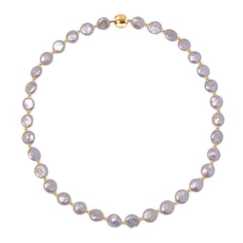 11-12mm wei&szlig;e S&uuml;&szlig;wasserperlen-Halskette, 50cm - 170 ct.