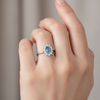 D'Joy blauer und wei&szlig;er Zirkon Ring - 1,07 ct.