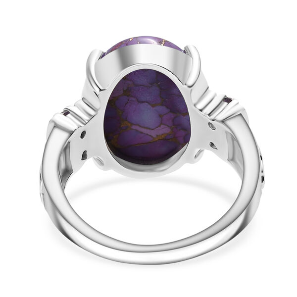 Lila Türkis, Afrikanischer Amethyst Ring 316L Edelstahl (Größe 16.00) ca. 10.06 ct image number 5