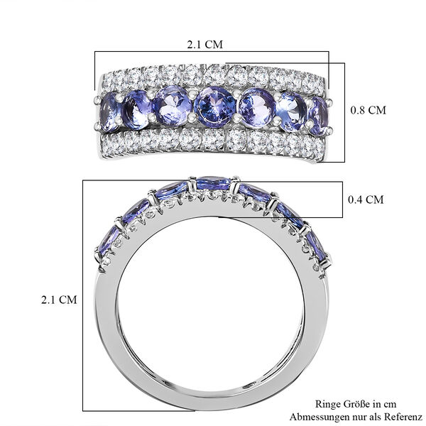 Tansanit und Zirkon Ring - 1,99 ct. image number 7