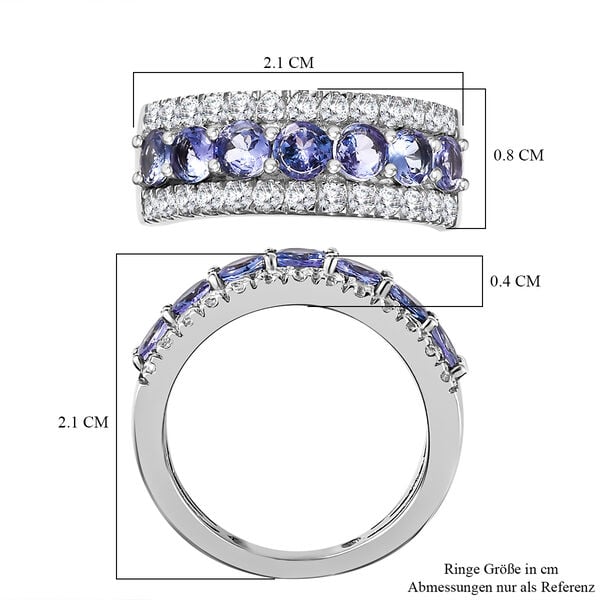Tansanit und Zirkon Ring - 1,99 ct. image number 7