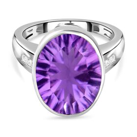 Afrikanischer Amethyst und Zirkon-Ring -9,07 ct.