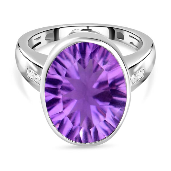 Afrikanischer Amethyst und Zirkon-Ring -9,07 ct.