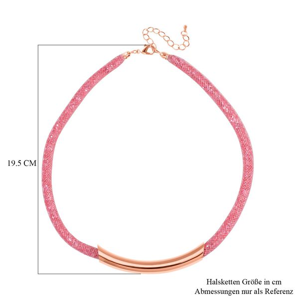 Rosa Kristall Halskette ca. 48 cm Messing image number 4