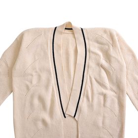 Longline Offener Cardigan, Elfenbein