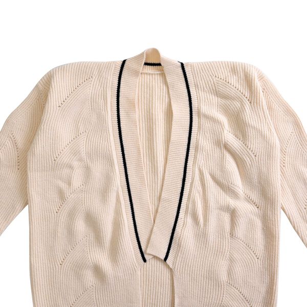 Longline Offener Cardigan, Elfenbein image number 2