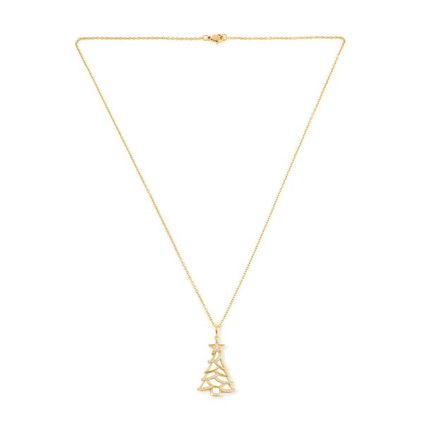 Wei&szlig;er Zirkonia Anh&auml;nger mit Kette, 925 Silber vergoldet, ca. 0.44 ct image number 4