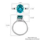 Capri-Blau Triplett Quarz-Ring, 925 Silber platiniert  ca. 2,63 ct image number 6