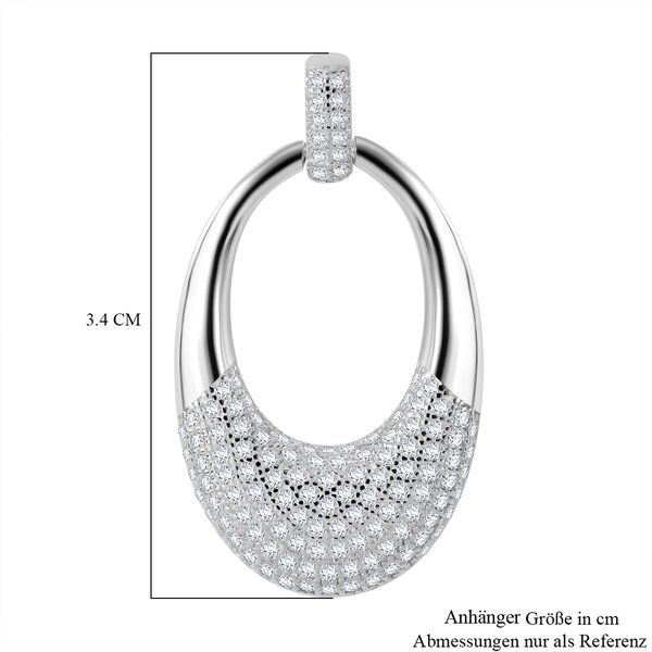 LUSTRO STELLA - Weißer Zirkonia Anhänger, 925 Silber rhodiniert image number 4