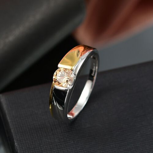 J Francis gefertigt mit SWAROVSKI Bernstein Swarovski Zirkonia Ring Messing (Größe 18.00) image number 1