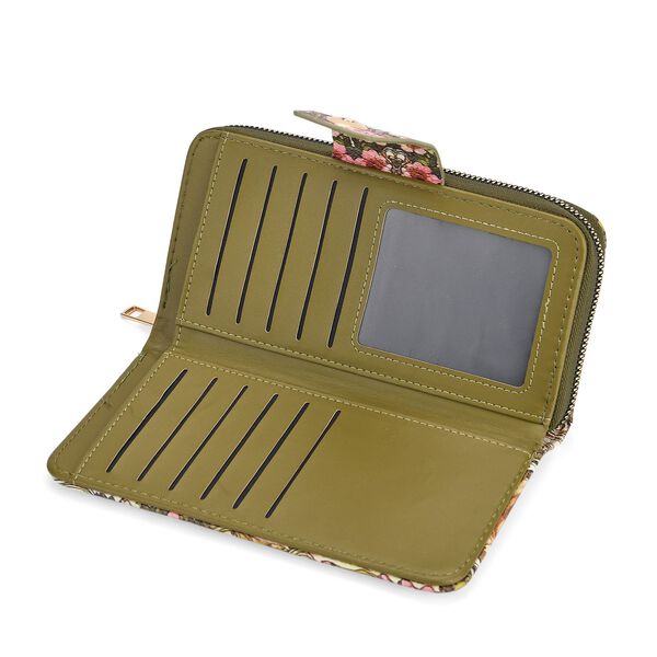 Langportemonnaie, RFID-Schutz, 19x4x9cm, Gr&uuml;n Multicolor, Alphonse-Mucha-Motiv. image number 6