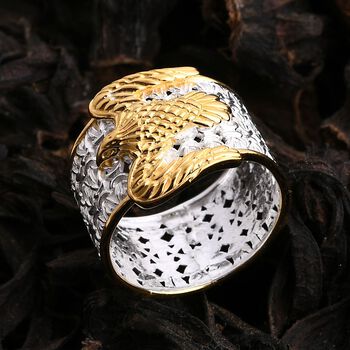 D'Joy 925 Silber Zweifarbige BeschichtungRing (Gr&ouml;&szlig;e 18.00) ca. 6,35g