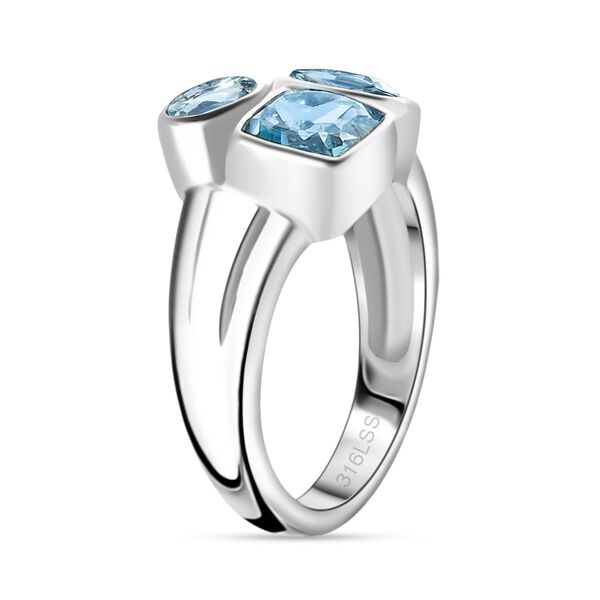 Himmelblauer Topas Ring Edelstahl (Gr&ouml;&szlig;e 17.00) ca. 2,67 ct image number 5