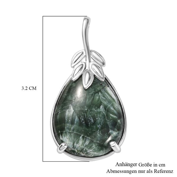 Viktorianische Blüte - Sibirischer Seraphinite Anhänger, 925 Silber rhodiniert ca. 11.21 ct image number 6
