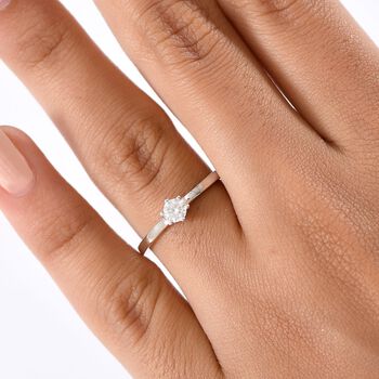 Moissanit Ring 925 Silber rhodiniert (Gr&ouml;&szlig;e 19.00) ca. 0,24 ct