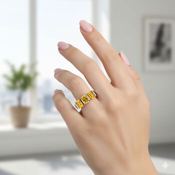 Lustro Stella gelber Zirkonia Trilogie Ring