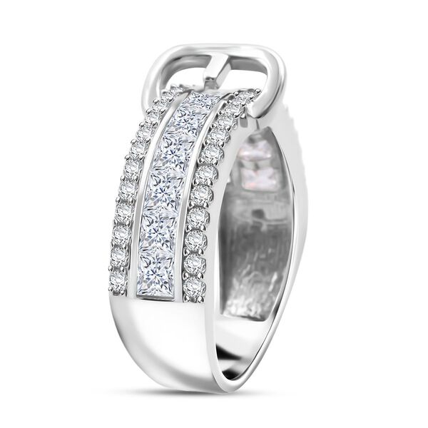 Lustro Stella Weißer Zirkonia Schnalle Ring 925 Silber rhodiniert (Größe 17.00) image number 4